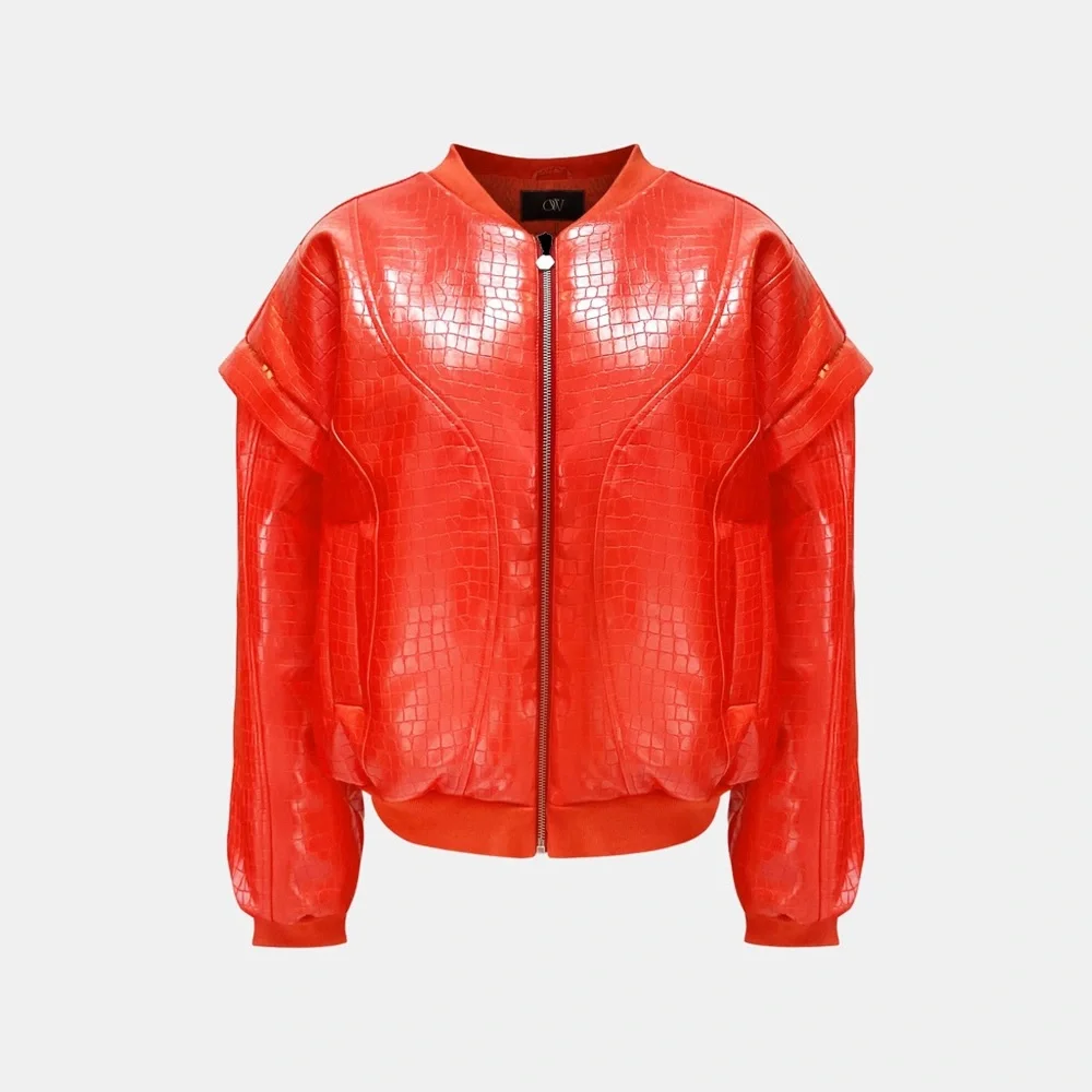 Scandi Brand OW Collection Croc Bomber Jacket - Picture 2 of 7